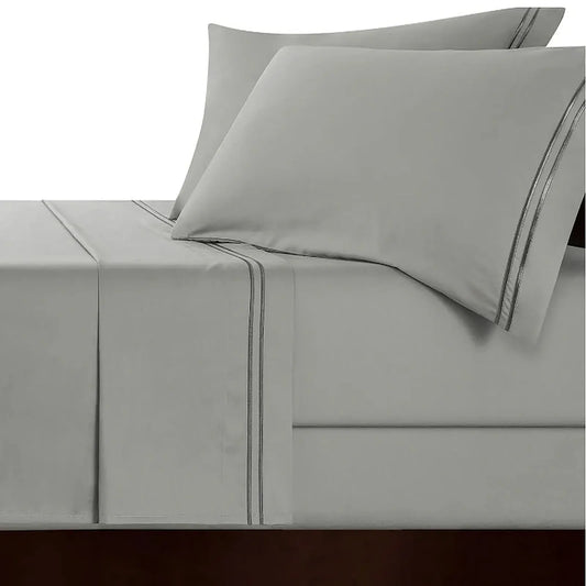 Strada Embroidered 1000 TC Egyptian Cotton Silver Charcoal Super King Sheet sets by Renee Taylor - Mekamart Australia