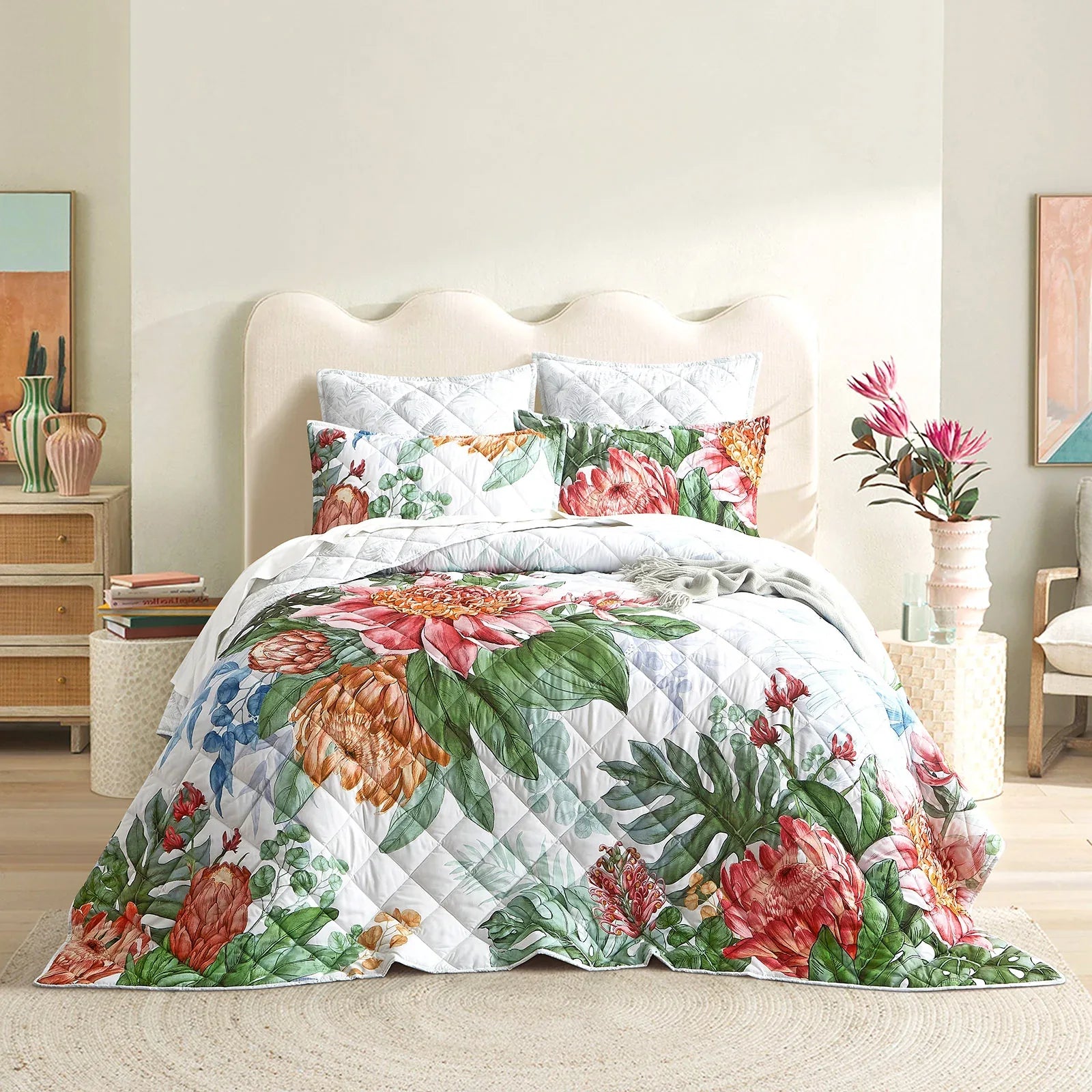 Florence Quilted Reversible Single/Double Coverlet Set by Renee Taylor - Mekamart Australia