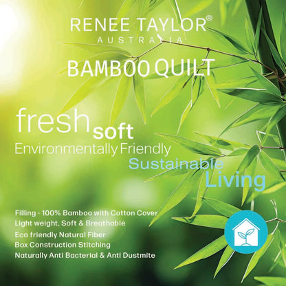 400 GSM All Seasons Natural Bamboo Single Quilt by Renee Taylor - Mekamart Australia