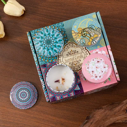 4 Pack Scented Candles Gifts for Women: Aromatherapy Candle Set, Soy Candles for Home Scented, Up to 120H Burning, Candle Gift Set for Bath Meditation Birthday, Diwali, Thanksgiving, Christmas Gifts - Mekamart Australia