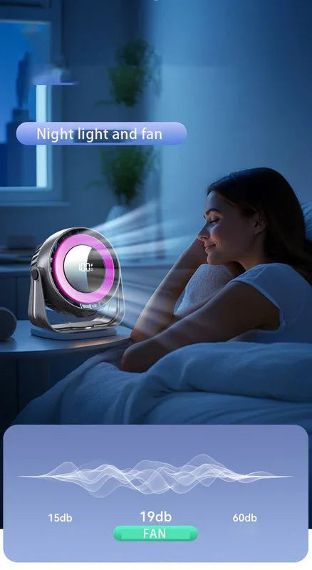 Desk Fan, Small Quiet LED Display Portable Table Fans, 180°Tilt, 100 Speeds, 5 Modes, Rechargeable 4000mAh Battery Operated USB Fan For Office, Bedroom, Outdoor(gray)Christmas Gifts - Mekamart Australia