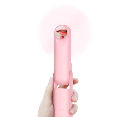 Handheld Mini Fan, 2 IN 1 USB Rechargeable Portable Fan [12-19 Working Hours] with Power Bank, Pocket Design for Travel/Summer/Concerts/Lash, Gifts for Women (Pink)Christmas Gifts - Mekamart Australia