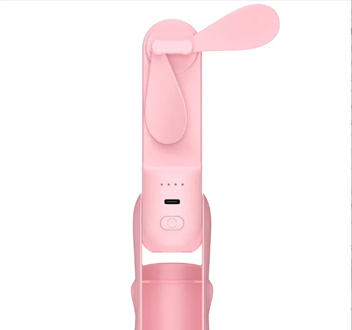 Handheld Mini Fan, 2 IN 1 USB Rechargeable Portable Fan [12-19 Working Hours] with Power Bank, Pocket Design for Travel/Summer/Concerts/Lash, Gifts for Women (Pink)Christmas Gifts - Mekamart Australia