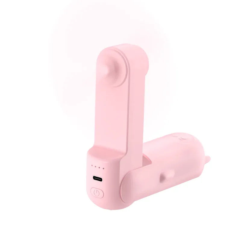Handheld Mini Fan, 2 IN 1 USB Rechargeable Portable Fan [12-19 Working Hours] with Power Bank, Pocket Design for Travel/Summer/Concerts/Lash, Gifts for Women (Pink)Christmas Gifts - Mekamart Australia