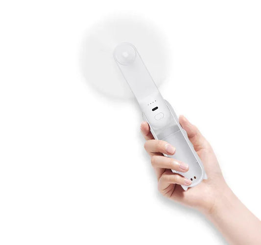 Handheld Mini Fan,2 IN 1 USB Rechargeable Portable Fan [12-19 Working Hours] with Power Bank, Pocket Design for Travel/Summer/Concerts/Lash, Gifts for Women (White)Christmas Gifts - Mekamart Australia