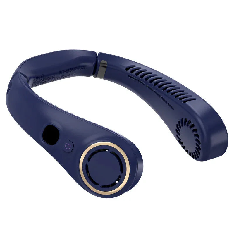 Portable Neck Fan Upgraded, Neckbrace Personal Hands Free, 5 Speed Gears Adjustment, 2000 mAh Wearable Bladeless Quiet Rechargeable for Outdoor Indoor, Gifts for Women Men- Blue Christmas Gifts - Mekamart Australia