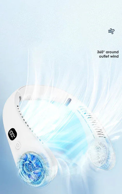Portable Neck Fan Upgraded, Neckbrace Personal Hands Free, 5 Speed Gears Adjustment, 2000 mAh Wearable Bladeless Quiet Rechargeable for Outdoor Indoor, Gifts for Women Men- Blue Christmas Gifts - Mekamart Australia