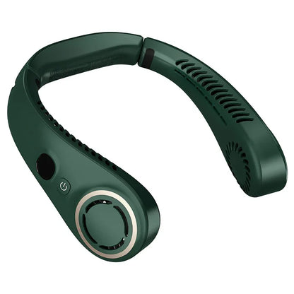 Portable Neck Fan Upgraded, Neckbrace Personal Hands Free, 5 Speed Gears Adjustment, 2000 mAh Wearable Bladeless Quiet Rechargeable for Outdoor Indoor, Gifts for Women Men- Green Christmas Gifts - Mekamart Australia