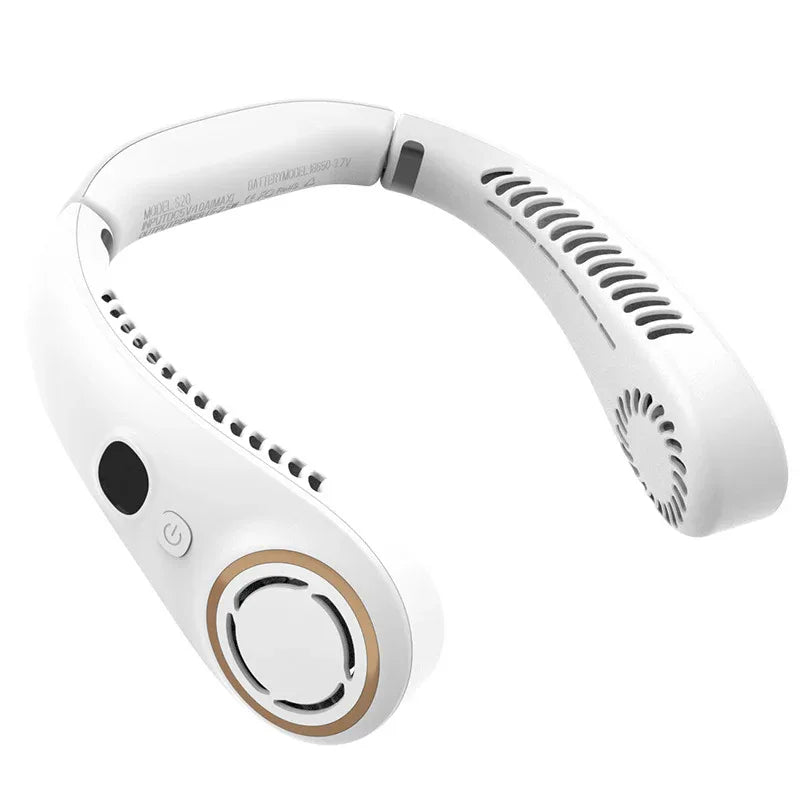 Portable Neck Fan Upgraded, Neckbrace Personal Hands Free, 5 Speed Gears Adjustment, 2000 mAh Wearable Bladeless Quiet Rechargeable for Outdoor Indoor, Gifts for Women Men- White Christmas Gifts - Mekamart Australia