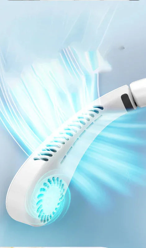 Portable Neck Fan Upgraded, Neckbrace Personal Hands Free, 5 Speed Gears Adjustment, 2000 mAh Wearable Bladeless Quiet Rechargeable for Outdoor Indoor, Gifts for Women Men- White Christmas Gifts - Mekamart Australia
