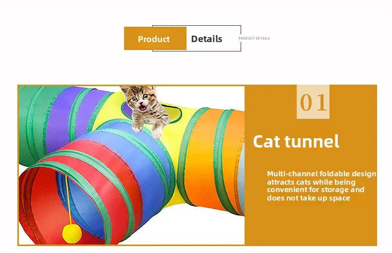 pet products Super Set (21 Pcs) - Cat Tunnel, Teaser, Mice, Jingle Balls, & Pom Poms. (Note: accessory colors are shipped randomly). - Mekamart Australia