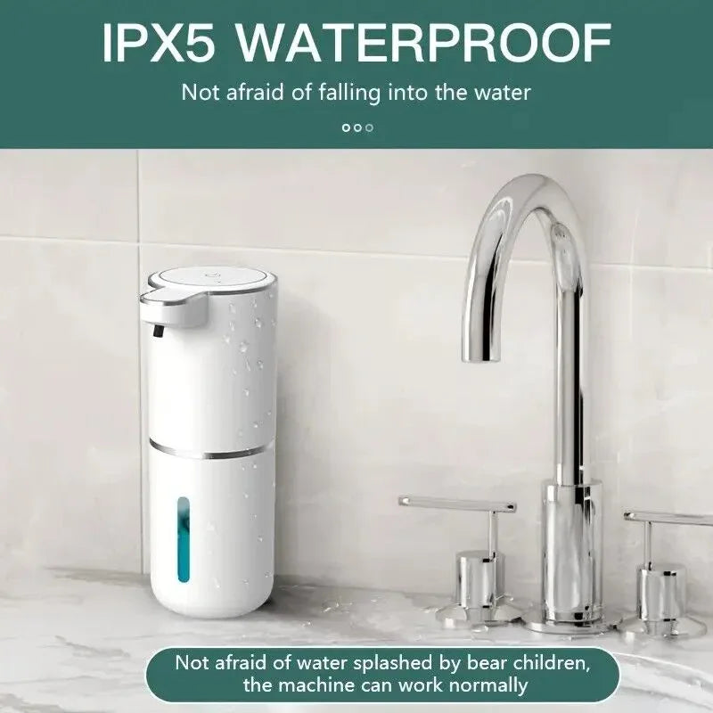 380ml touchless sensor automatic soap dispenser - wall-mounted, rechargeable lithium battery, USB charging, modern black design, suitable for bathroom and kitchen, bathroom soap dispenser | modern soap dispenser | touchless soap dispenser - Mekamart Australia