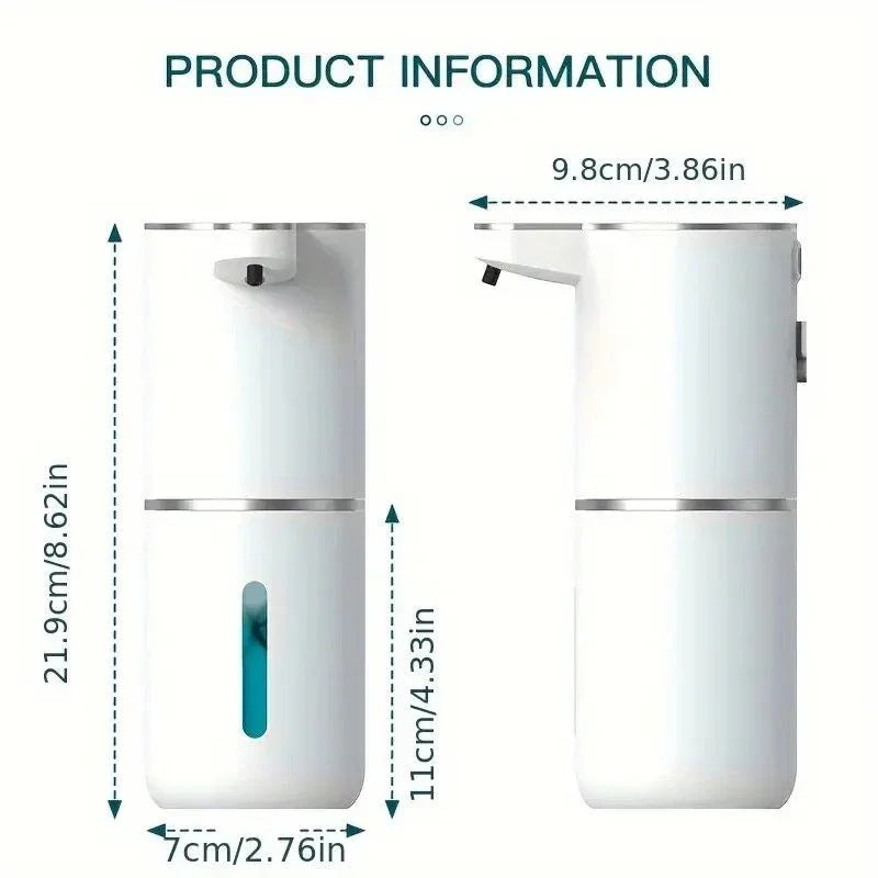 380ml touchless sensor automatic soap dispenser - wall-mounted, rechargeable lithium battery, USB charging, modern black design, suitable for bathroom and kitchen, bathroom soap dispenser | modern soap dispenser | touchless soap dispenser - Mekamart Australia