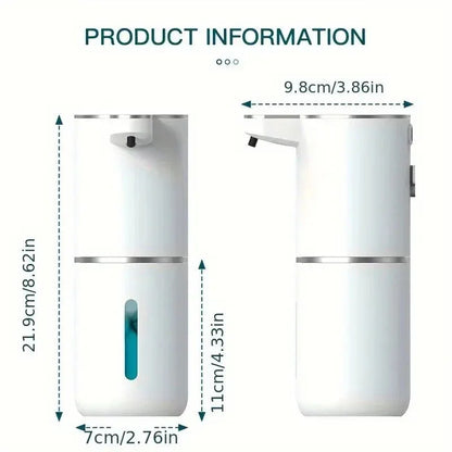 380ml touchless sensor automatic soap dispenser - wall-mounted, rechargeable lithium battery, USB charging, modern black design, suitable for bathroom and kitchen, bathroom soap dispenser | modern soap dispenser | touchless soap dispenser - Mekamart Australia