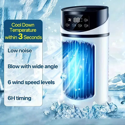 USB portable air conditioner humidifier - 6-speed adjustment, ultra-quiet 25 decibels, mini air conditioner for home, office and dormitory, 6-hour timer, festival gift, suitable for use in home, office and dormitory - Mekamart Australia