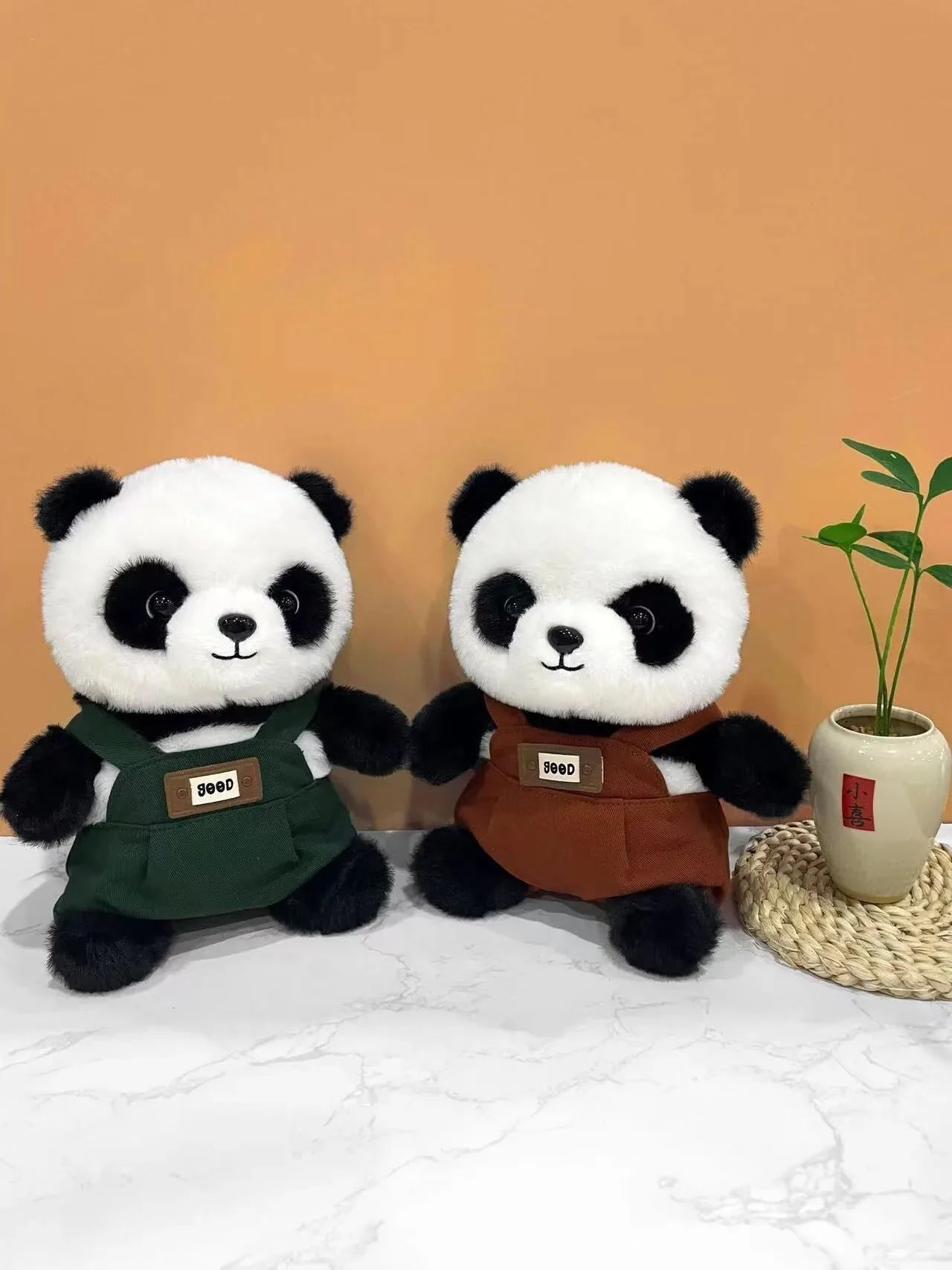 A unique Chinese panda plush toy, a simulated giant panda doll (green) - Mekamart Australia
