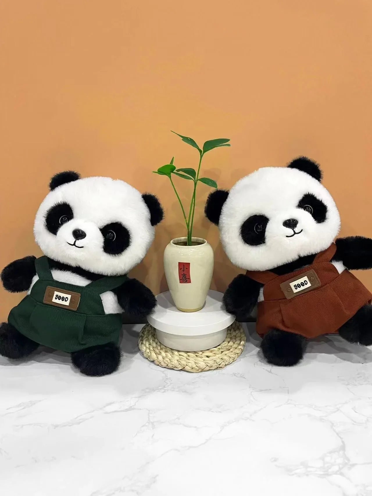 A unique Chinese panda plush toy, a simulated giant panda doll (green) - Mekamart Australia