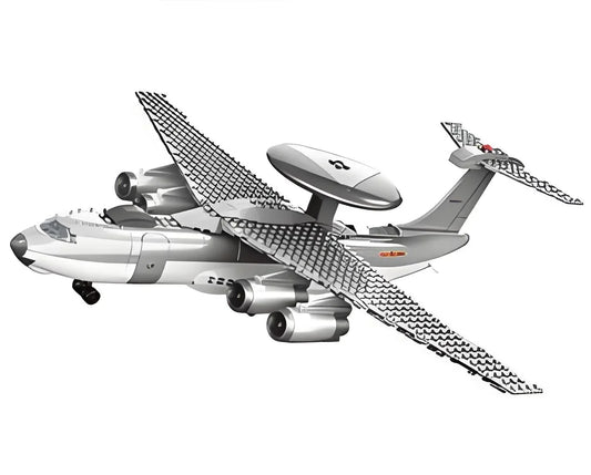 Christmas gift KJ2000 Airborne Early Warning Aircraft Building Blocks Set, 199 Pieces Military Model Kit for Kids Aged 6+ & Enthusiasts（KJ2000 early warning aircraft） - Mekamart Australia