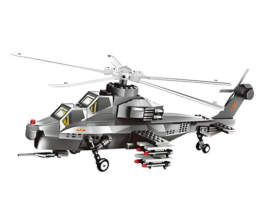 Christmas gift WZ-10 Attack Helicopter Building Blocks Set, 264 Pieces Military Model Kit for Kids Aged 6+ & Enthusiasts（WZ10 helicopter gunship） - Mekamart Australia