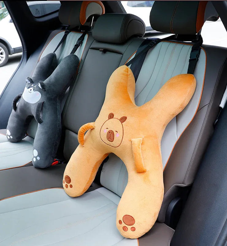 Christmas gift for kids-Kids Travel Pillow, Ergonomic Plush Support for Car Rides, Comfortable Sleep Companion for Children（green dinosaur） - Mekamart Australia