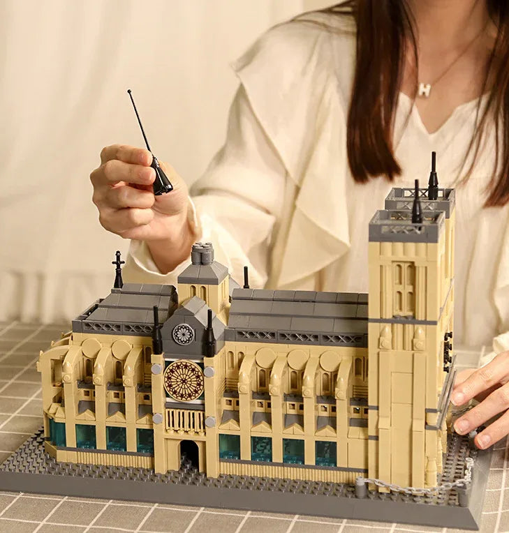 Notre-Dame Cathedral of Paris Mini Building Blocks Model – Iconic Gothic Landmark for Home Display, Educational Play & Gift-Giving (Beige) | Other Architectural Models Available In-Store - Mekamart Australia