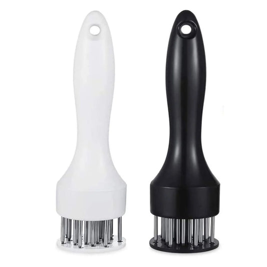 Meat Tenderizer Set with Stainless Steel Needles – 2-Piece Kitchen Tool for Marinating & Cooking Beef, Chicken, Pork, Fish (Black & White) - Mekamart Australia