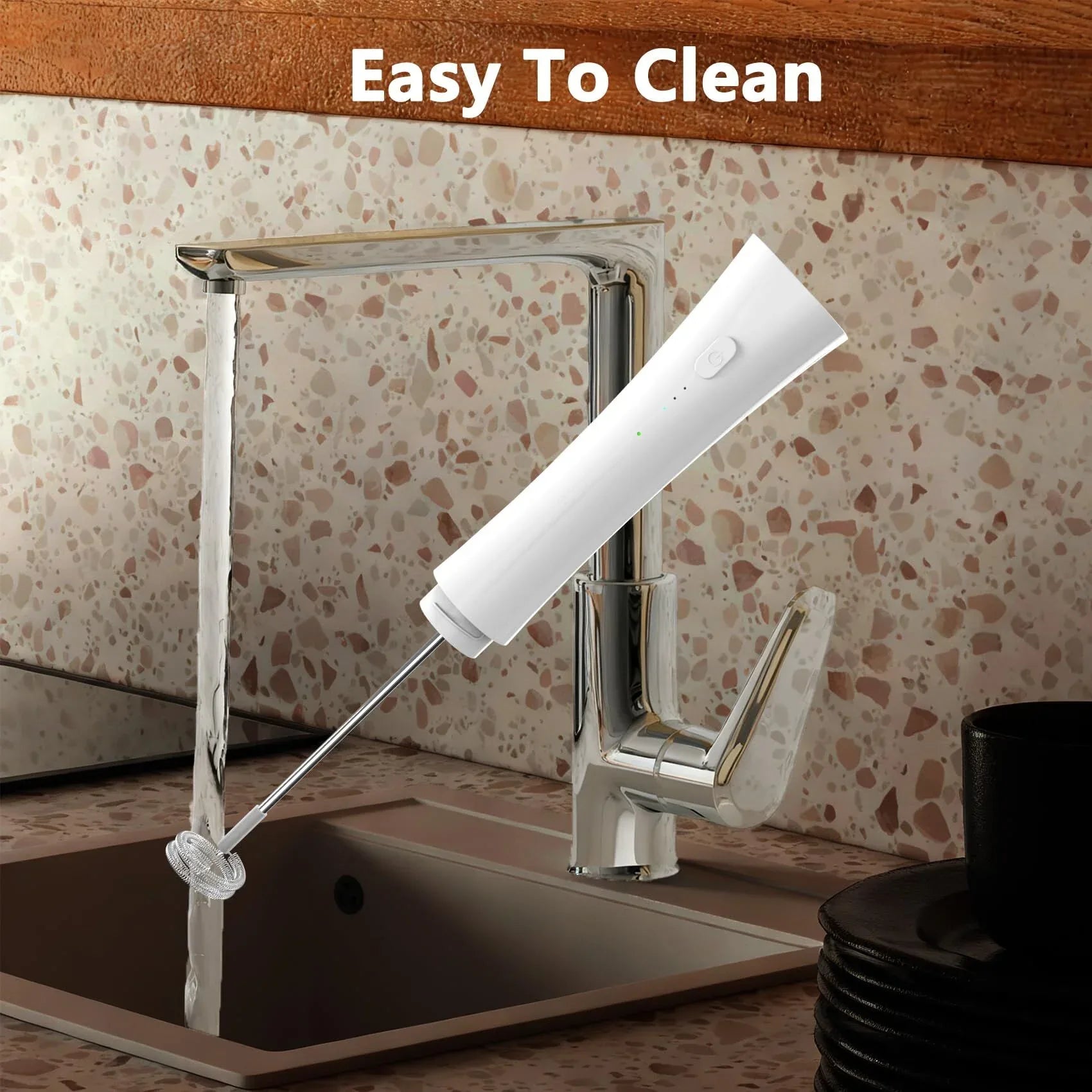White Hands-Free Milk Frother – 2000mAh Rechargeable Coffee & Drink Mixer for Latte, Cappuccino, Matcha & More | Perfect for Home, Office & Travel - Mekamart Australia