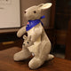 Kangaroo Stuffed Animal with Joey in Pouch & Australia Scarf - Soft Cuddly Plush Toy(32cm, light grey)| Other Colors Available in Store - Mekamart Australia