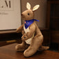 Kangaroo Stuffed Animal with Joey in Pouch & Australia Scarf - Soft Cuddly Plush Toy(32cm, Dark brown
)| Other Colors Available in Store - Mekamart Australia