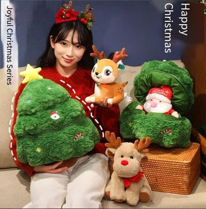 Christmas 4-in-1 Plush Set (Tree + Santa + Reindeer): Perfect Birthday/Christmas/Party Gift for Boys, Girls & Adults - Mekamart Australia