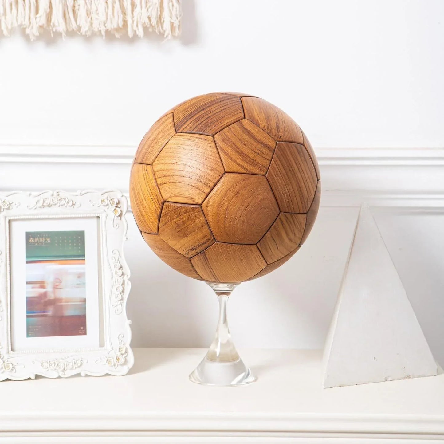 Handcrafted Wooden Football Puzzle – 3D Mortise and Tenon Soccer Ball Assembly Kit |Walnut , Beech Wood | DIY Gift for Adults, Kids & Football Fans - Mekamart Australia