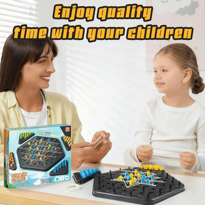 Chain Game – Multiplayer Strategy Board Puzzle for Kids & Adults | Fun Geometric Chess with Rubber Bands, 2–4 Players | Ideal Family Game for Parties, Gifts & Screen-Free Play - Mekamart Australia