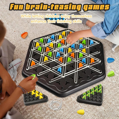 Chain Game – Multiplayer Strategy Board Puzzle for Kids & Adults | Fun Geometric Chess with Rubber Bands, 2–4 Players | Ideal Family Game for Parties, Gifts & Screen-Free Play - Mekamart Australia