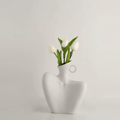 Wabi-Sabi Human Form Vase Set (Black & White) – Artistic Home Decor for Flowers | Other Luxury Styles Available in Store - Mekamart Australia