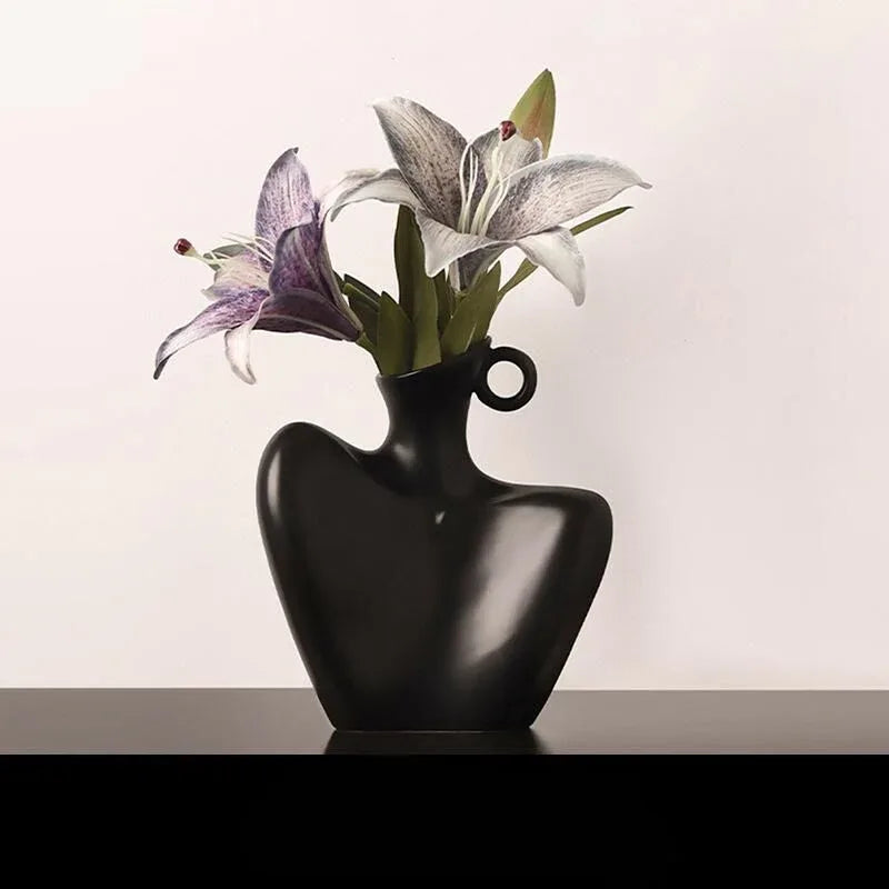 Wabi-Sabi Human Form Vase Set (Black & White) – Artistic Home Decor for Flowers | Other Luxury Styles Available in Store - Mekamart Australia