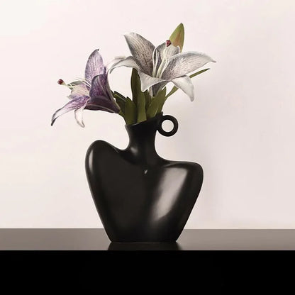 Wabi-Sabi Human Form Vase Set (Black & White) – Artistic Home Decor for Flowers | Other Luxury Styles Available in Store - Mekamart Australia