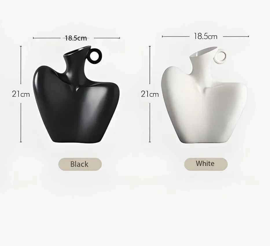 Wabi-Sabi Human Form Vase Set (Black & White) – Artistic Home Decor for Flowers | Other Luxury Styles Available in Store - Mekamart Australia