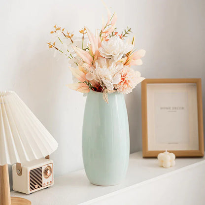 Modern Ceramic Vase Set (3-Piece): Minimalist Home Decor for Living Room Flower Arrangements (Blue) | Other Styles Available in Store - Mekamart Australia