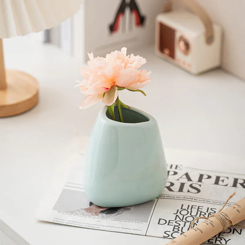 Modern Ceramic Vase Set (3-Piece): Minimalist Home Decor for Living Room Flower Arrangements (Blue) | Other Styles Available in Store - Mekamart Australia