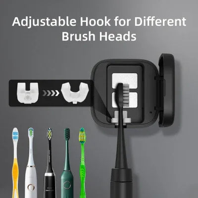 Portable UV-C Toothbrush Sterilizer with Auto-Disinfection & Heating – Magnetic Wall Mountable Brush Cover for Home and Travel (Black) | Other Colors Available In-Store - Mekamart Australia