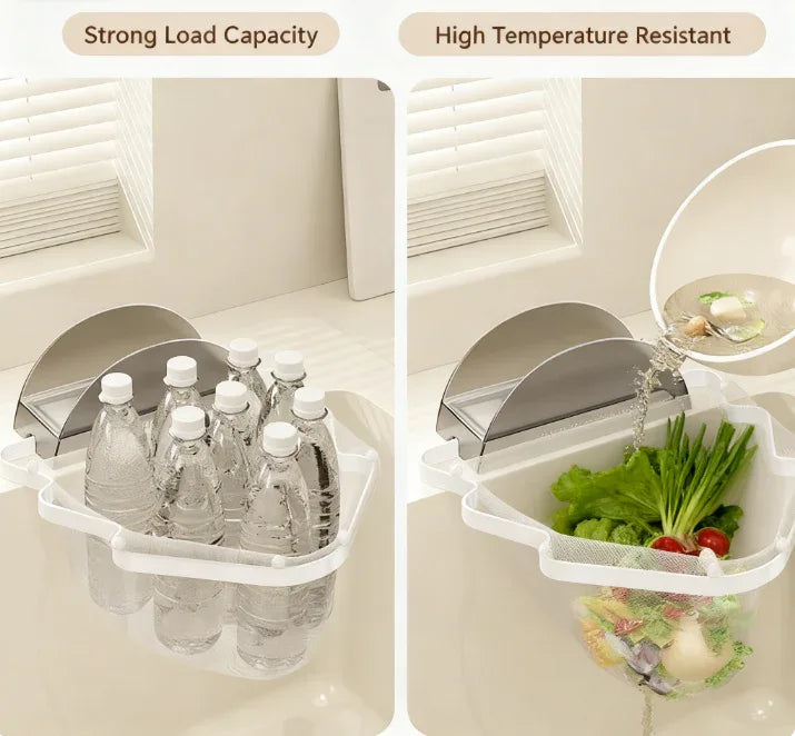 Kitchen Sink Filter Rack with 100 12cm*15cm Mesh Bags, Foldable Food Waste Strainer, Multi-functional Drain Basket（green） - Mekamart Australia
