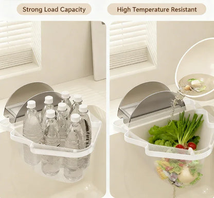 Kitchen Sink Filter Rack with 100 12cm*15cm Mesh Bags, Foldable Food Waste Strainer, Multi-functional Drain Basket（yellow） - Mekamart Australia