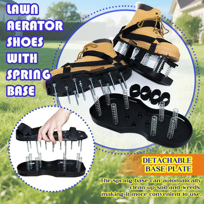 Lawn Aerator Shoes with Spring Base & Spikes: Adjustable Strap, Double-Layer Design for Healthy Lawns in Australian Gardens - Mekamart Australia