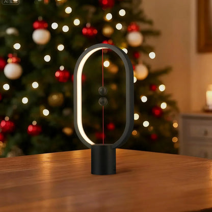 Black Magnetic Balance LED Table Lamp: USB-Powered, Dimmable Eye-Care Light with Award-Winning Design for Australian Homes & Offices - Mekamart Australia