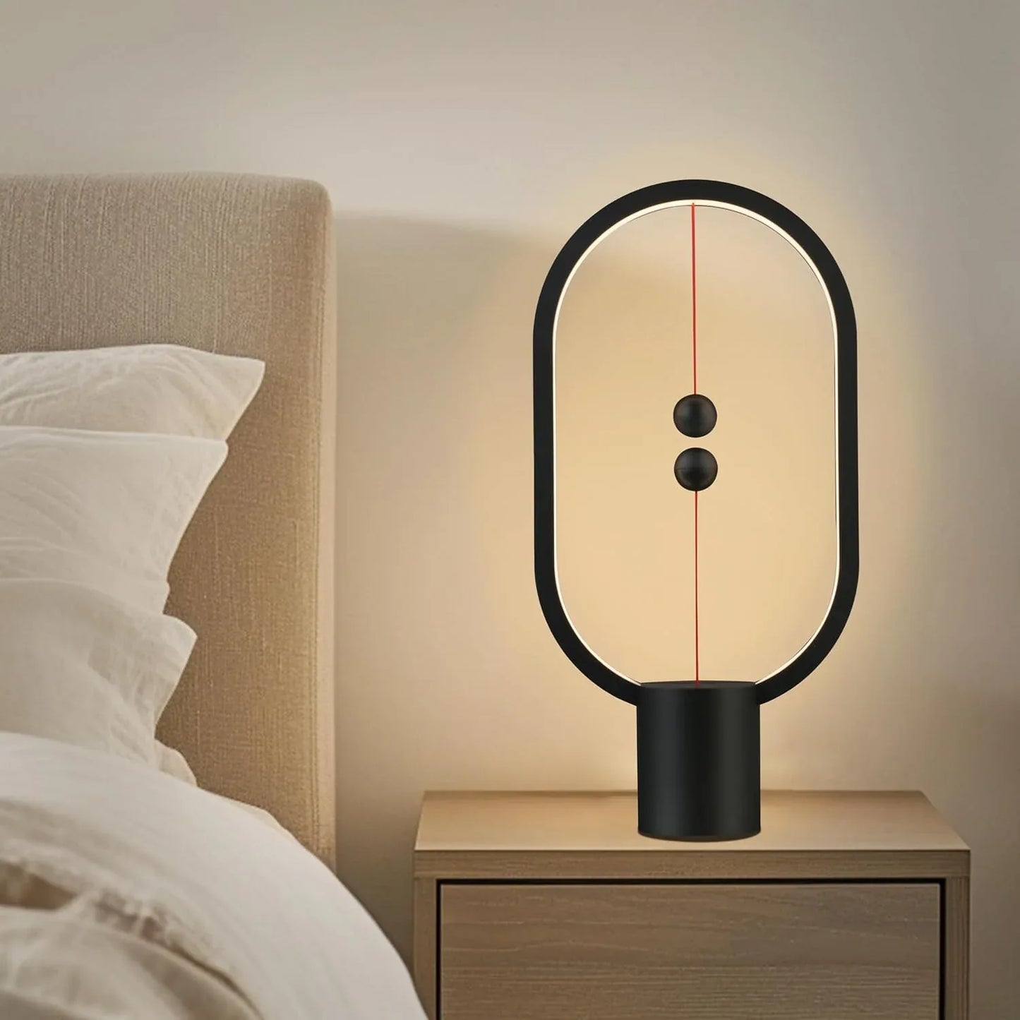 Black Magnetic Balance LED Table Lamp: USB-Powered, Dimmable Eye-Care Light with Award-Winning Design for Australian Homes & Offices - Mekamart Australia