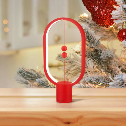 Red Magnetic Balance LED Table Lamp: USB-Powered, Dimmable Eye-Care Light with Award-Winning Design for Australian Homes & Offices - Mekamart Australia