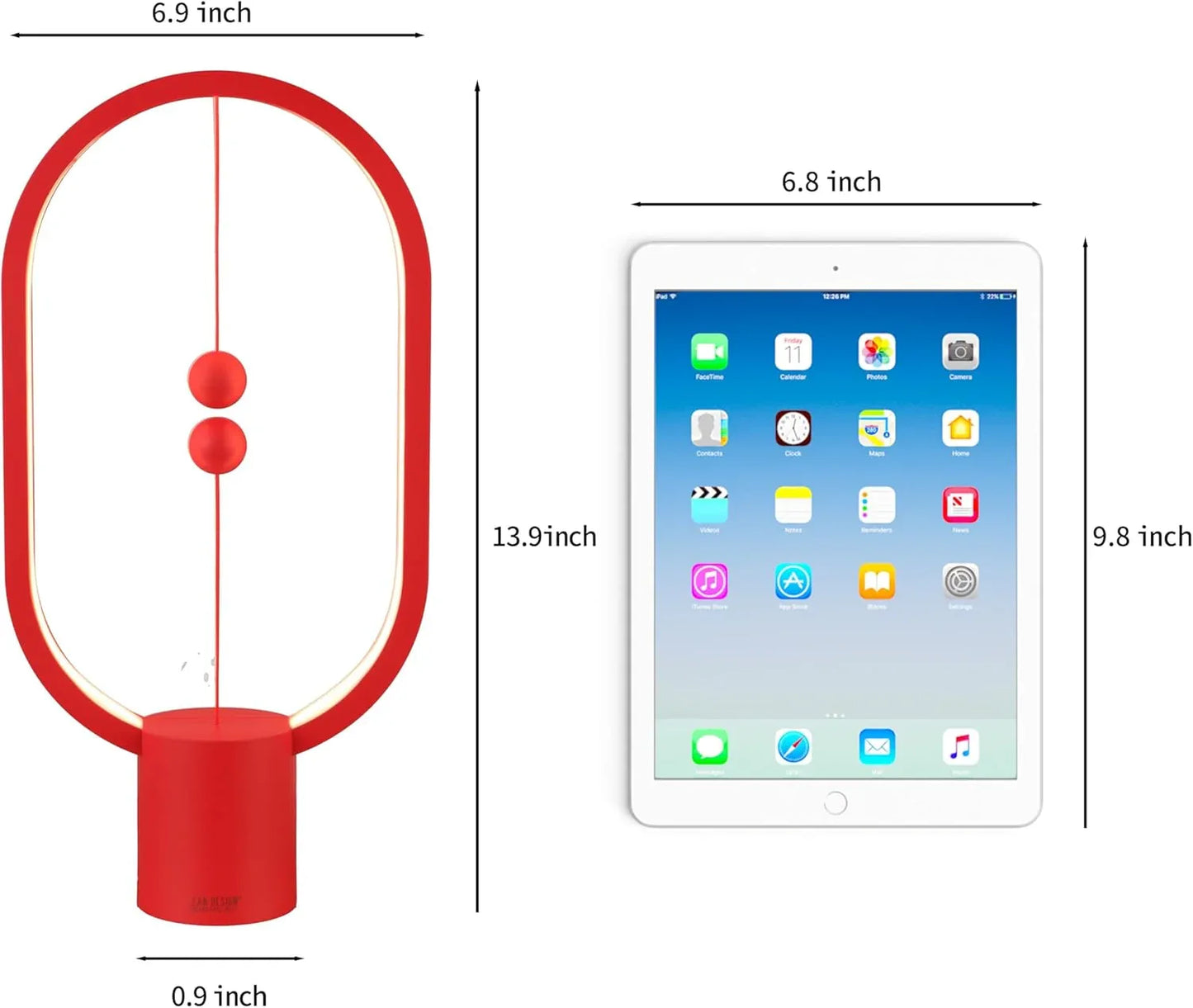 Red Magnetic Balance LED Table Lamp: USB-Powered, Dimmable Eye-Care Light with Award-Winning Design for Australian Homes & Offices - Mekamart Australia