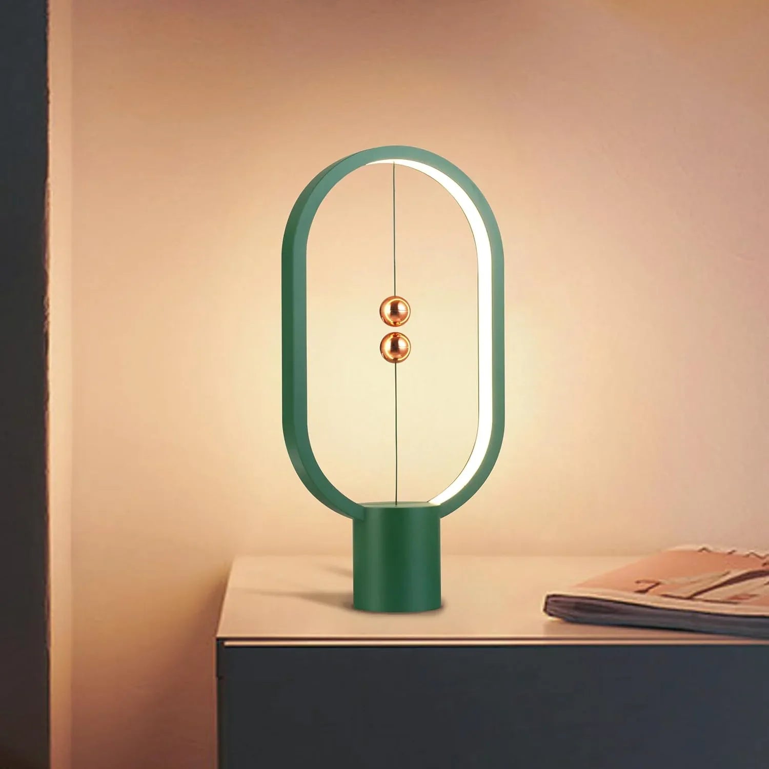 Green Magnetic Balance LED Table Lamp: USB-Powered, Dimmable Eye-Care Light with Award-Winning Design for Australian Homes & Offices - Mekamart Australia