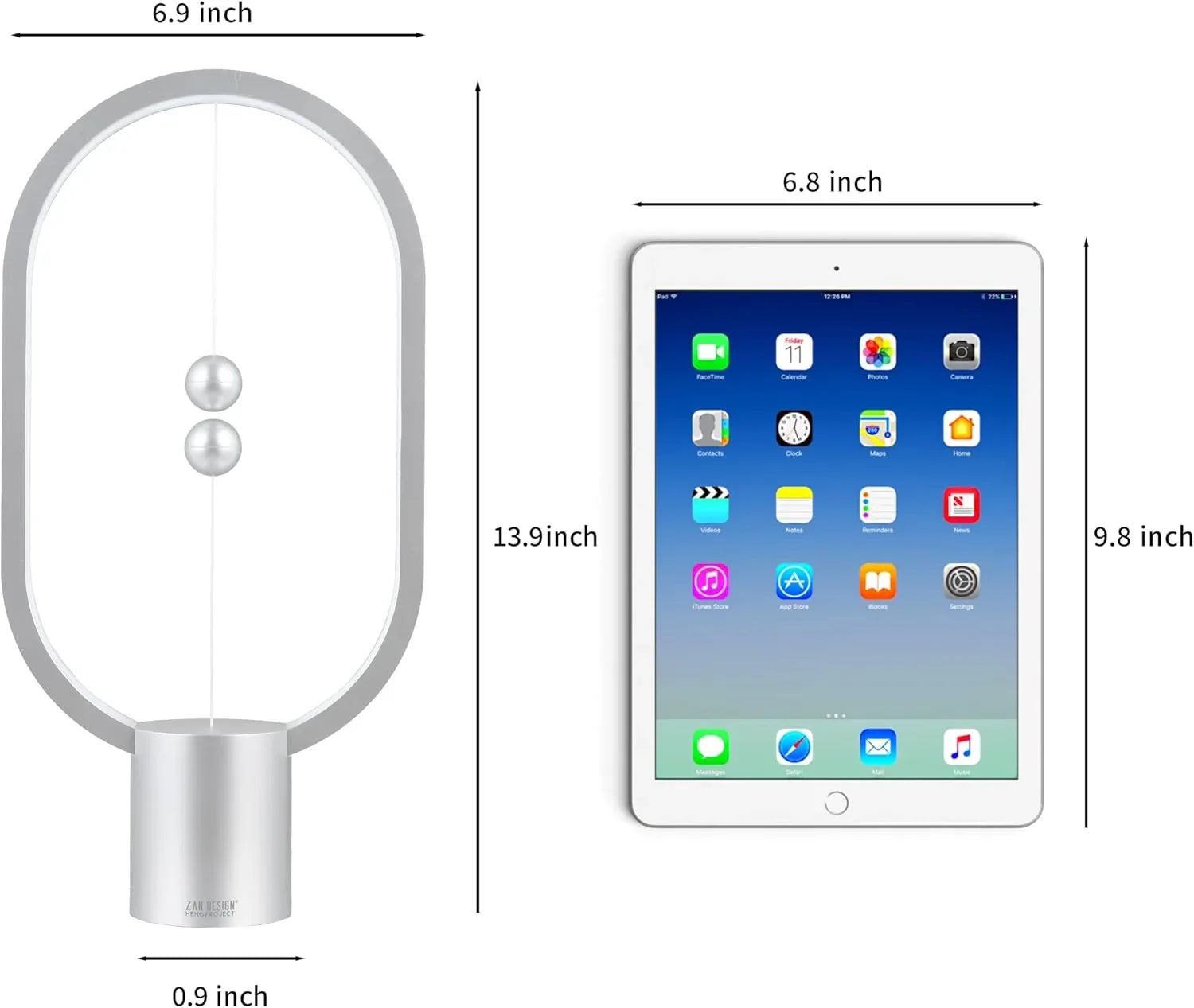 Silver Magnetic Balance LED Table Lamp: USB-Powered, Dimmable Eye-Care Light with Award-Winning Design for Australian Homes & Offices - Mekamart Australia
