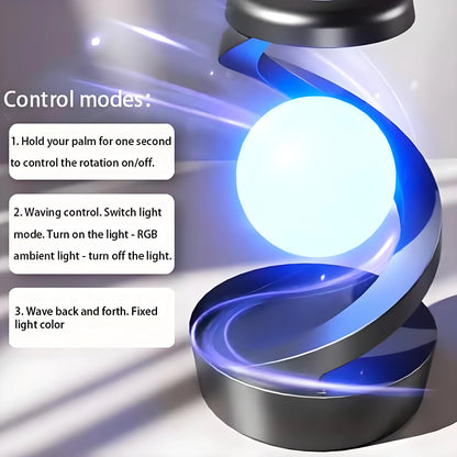 Rotating Levitating Night Light with RGB Colors & Wireless Charging: 1-Second Palm-Activated Spin, Motion-Sensing – Futuristic Lighting for Australian Bedrooms & Offices - Mekamart Australia